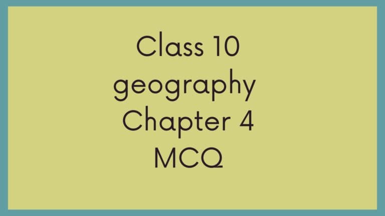 Class 10 Geography Chapter 4 MCQ