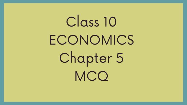 Class 10 Economics Chapter 5 MCQ
