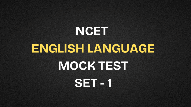 NCET 2026 Free Mock Test English Language SET 1